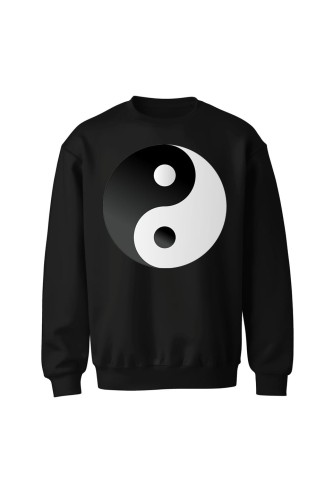 Bluza bez kaptura Symbol Yin Yang - czarna