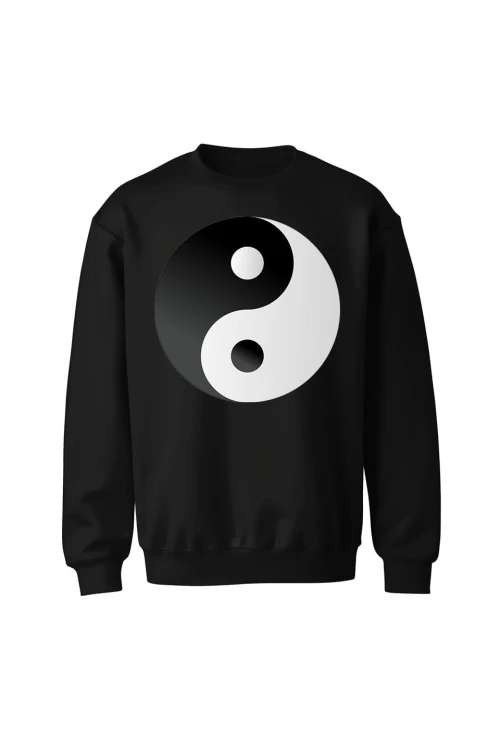 Bluza bez kaptura Symbol Yin Yang - czarna