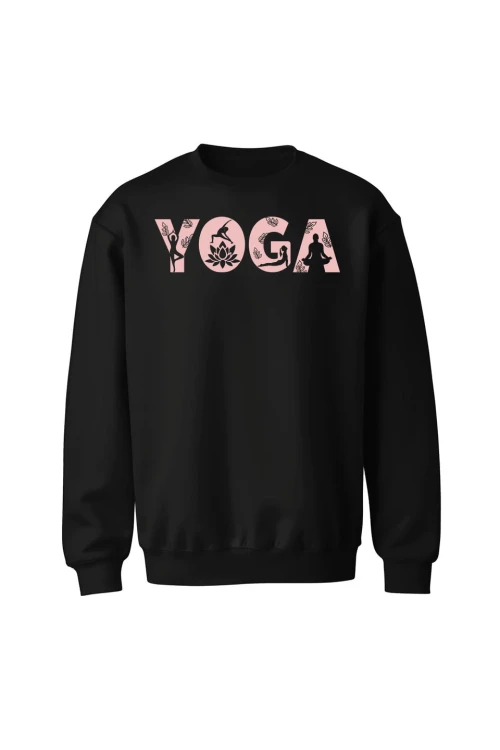Bluza bez kaptura Yoga Napis - czarna