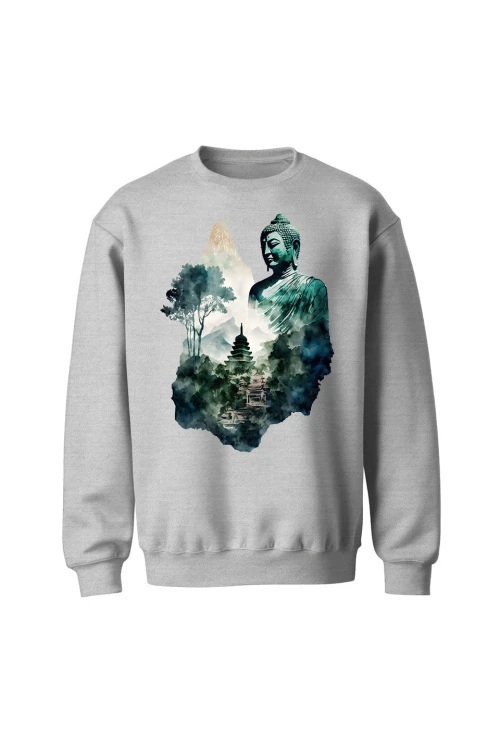 Bluza bez kaptura Buddyzm - szara