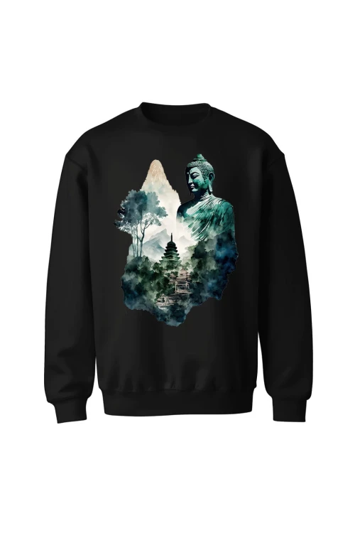 Bluza bez kaptura Buddyzm - czarna