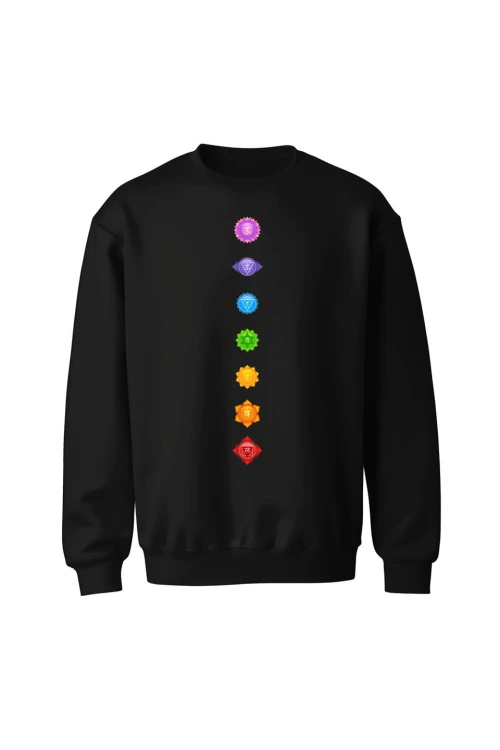 Bluza bez kaptura Czakry - czarna