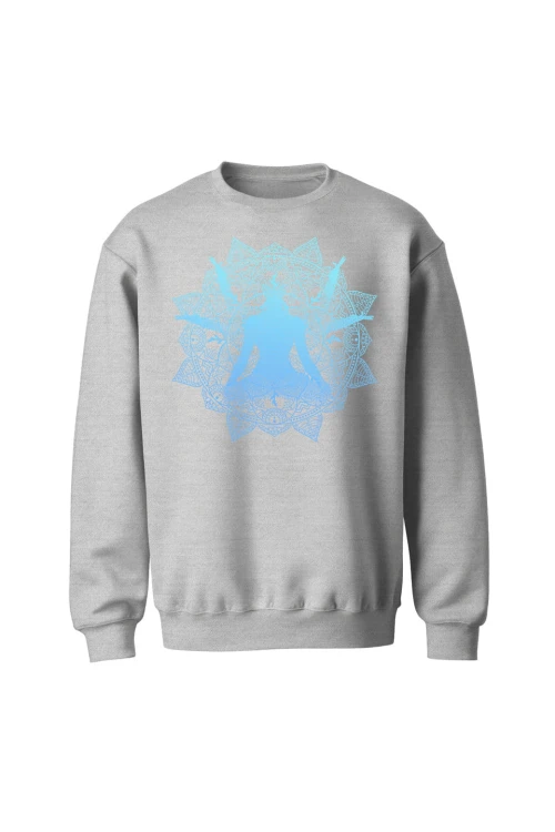 Bluza bez kaptura Medytacja Mandala - szara