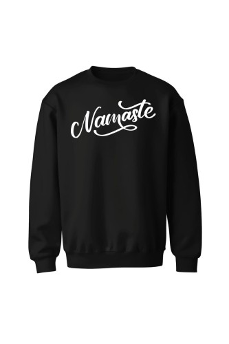 Bluza bez kaptura Namaste Napis - czarna