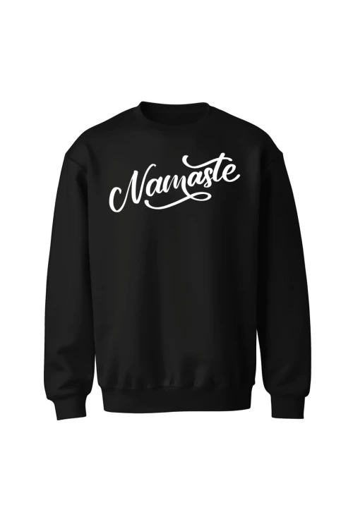 Bluza bez kaptura Namaste Napis - czarna