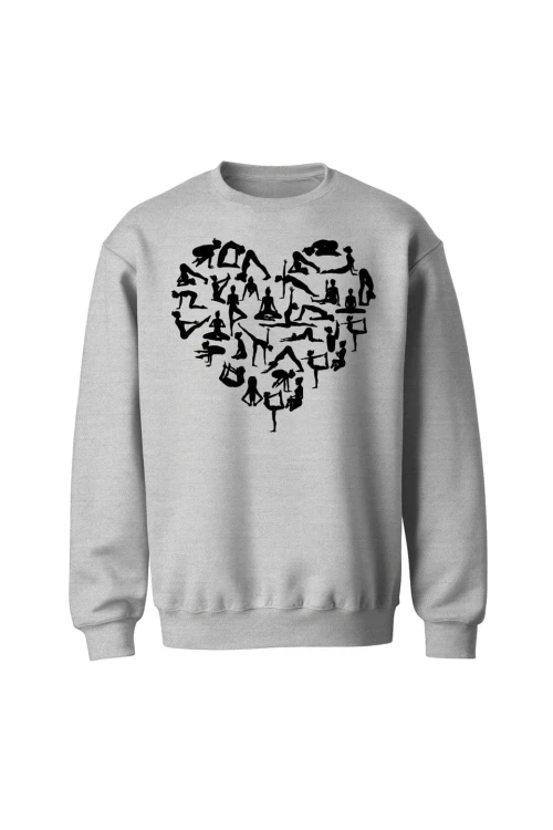 Bluza bez kaptura Joga Serce - szara