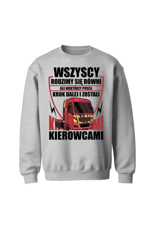 Bluza bez kaptura Rodzimy się równi ale zostań kierowcą - szara