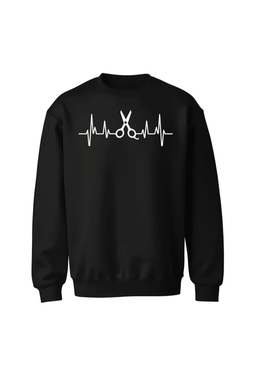 Bluza bez kaptura Fryzjerstwo Bicie serca - czarna