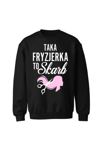 Bluza bez kaptura Taka fryzjerka to skarb - czarna