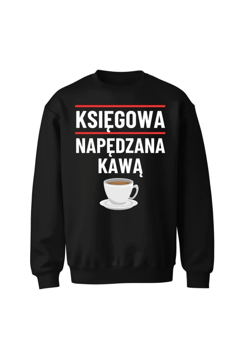 Bluza bez kaptura Księgowa napędzana kawą - czarna
