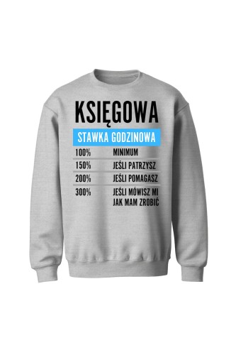 Bluza bez kaptura Księgowa stawka godzinowa - szara