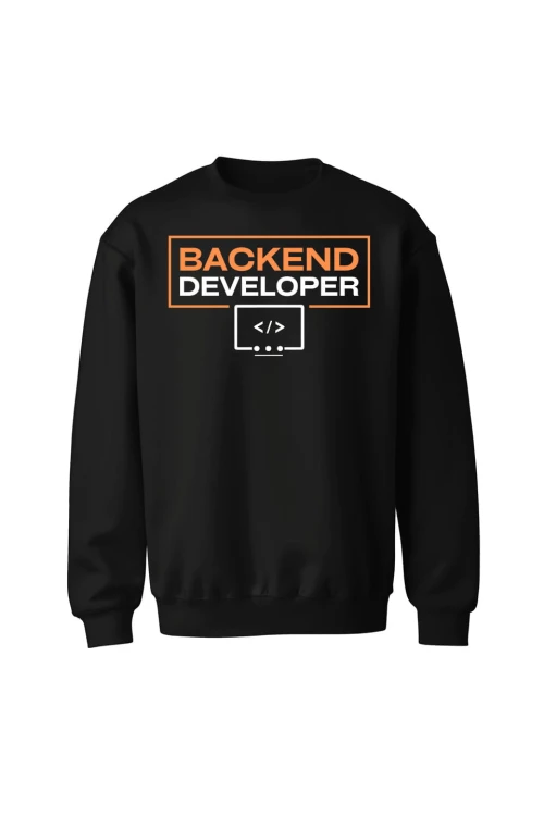 Bluza bez kaptura Backend developer - czarna
