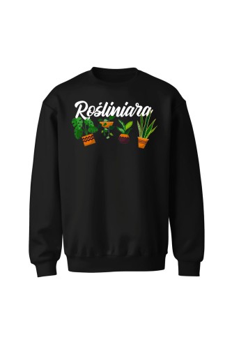 Bluza bez kaptura Rośliniara - czarna