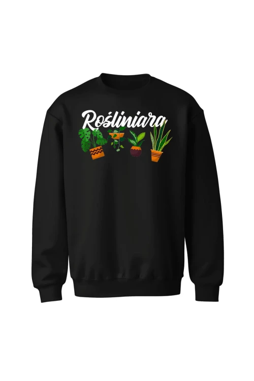 Bluza bez kaptura Rośliniara - czarna
