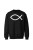 Bluza bez kaptura Symbol Ryby chrześcijański - czarna