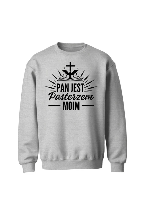 Bluza bez kaptura Pan jest pasterzem moim - szara