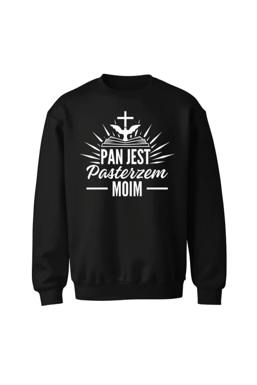 Bluza bez kaptura Pan jest pasterzem moim - czarna