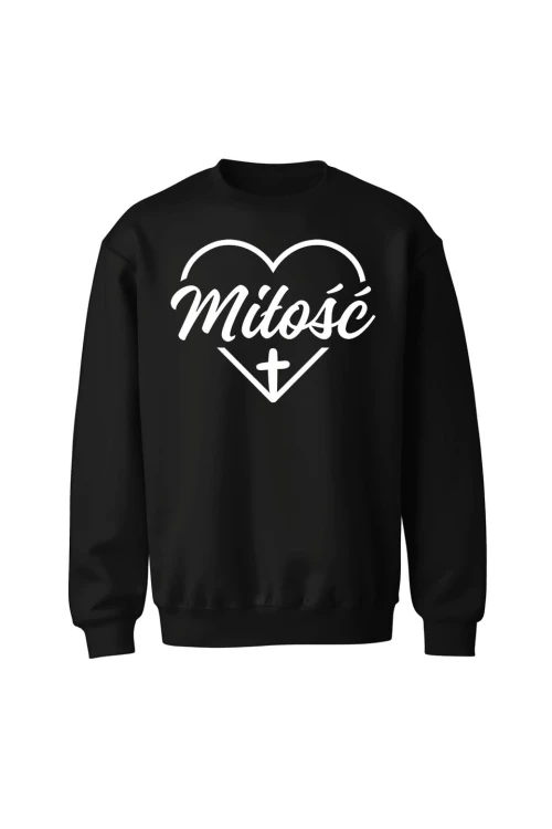 Bluza bez kaptura Miłość w sercu - czarna