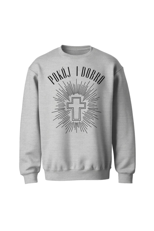 Bluza bez kaptura Pokój i dobro - szara