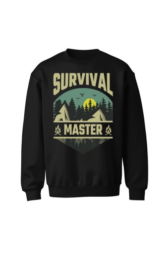 Bluza bez kaptura Survival Master - czarna