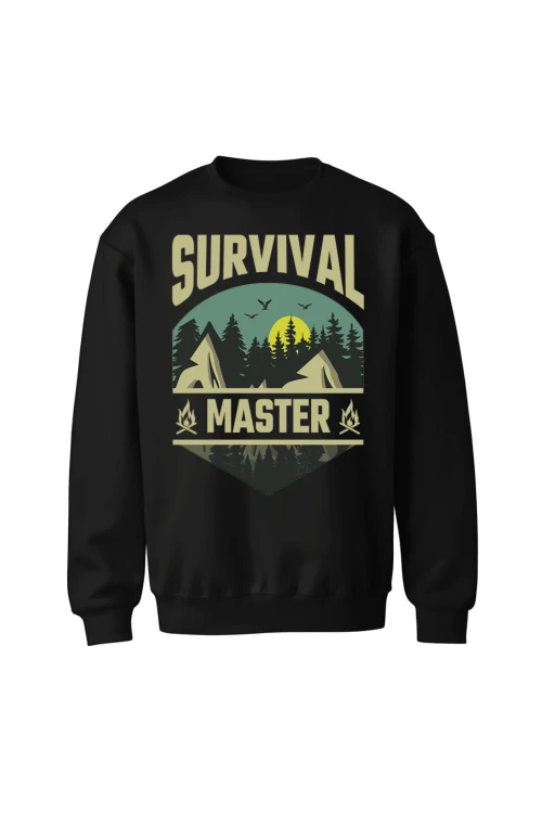 Bluza bez kaptura Survival Master - czarna