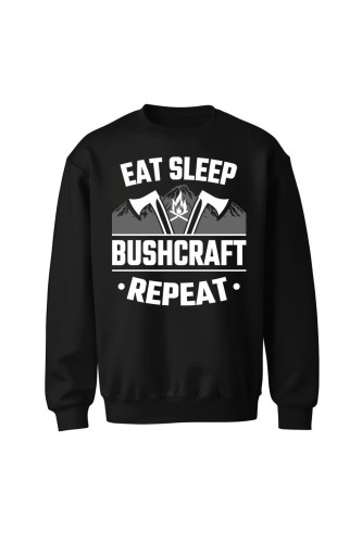 Bluza bez kaptura East sleep bushcraft repeat - czarna