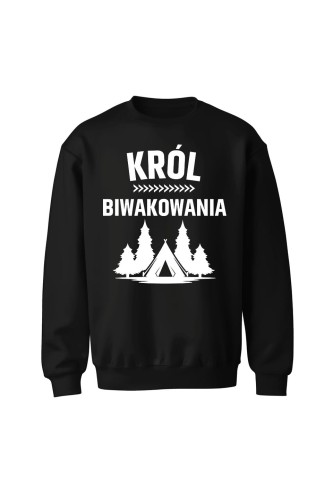 Bluza bez kaptura Król biwakowania - czarna