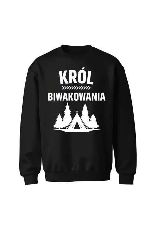 Bluza bez kaptura Król biwakowania - czarna
