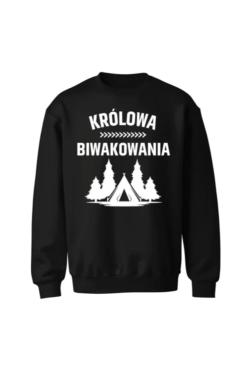Bluza bez kaptura Królowa biwakowania - czarna