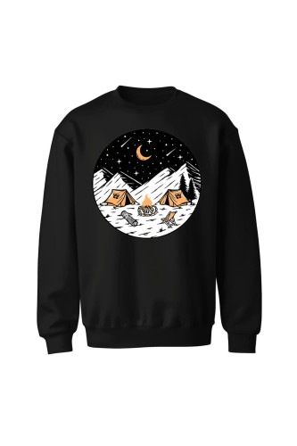 Bluza bez kaptura Biwak Nocą - czarna