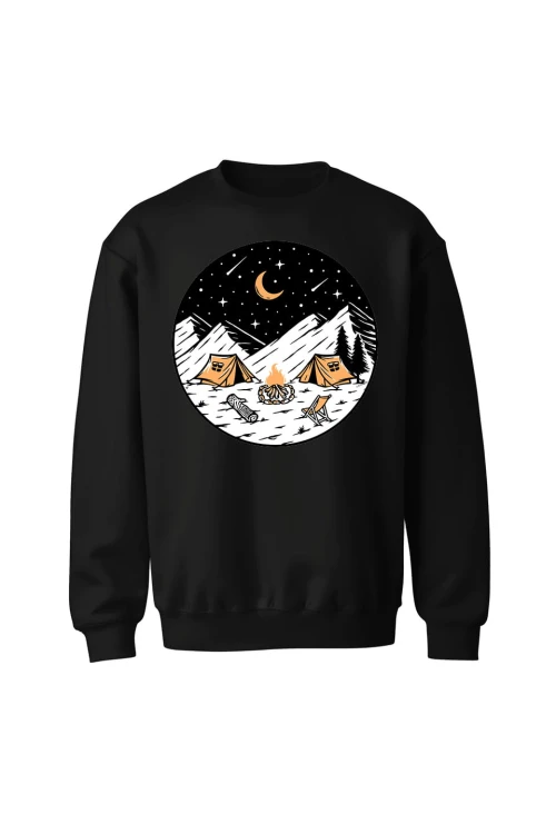 Bluza bez kaptura Biwak Nocą - czarna