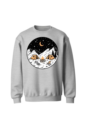 Bluza bez kaptura Biwak Nocą - szara
