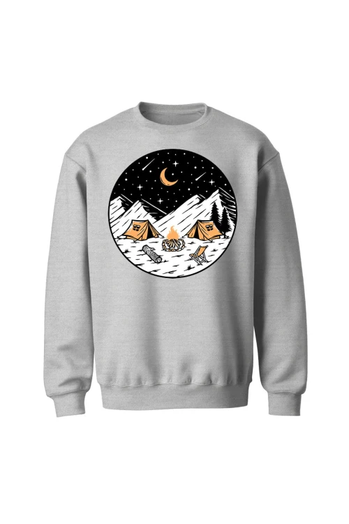 Bluza bez kaptura Biwak Nocą - szara