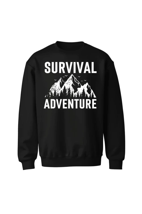 Bluza bez kaptura Survival Adventure - czarna