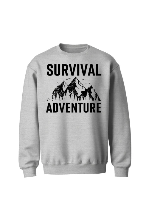 Bluza bez kaptura Survival Adventure - szara