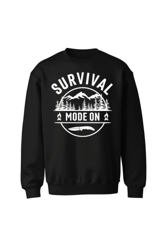 Bluza bez kaptura Survival mode on - czarna