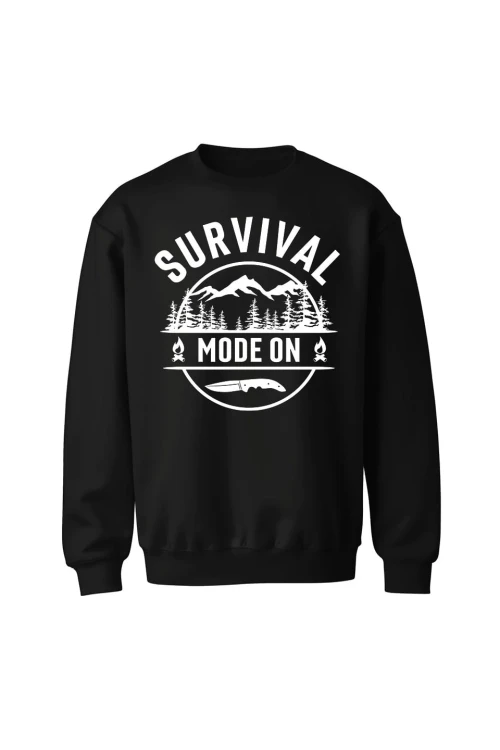 Bluza bez kaptura Survival mode on - czarna