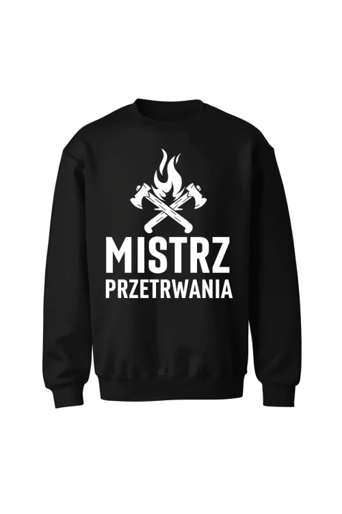 Bluza bez kaptura Mistrz przetrwania - czarna