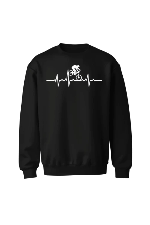 Bluza bez kaptura Rower MTB Bicie serca - czarna