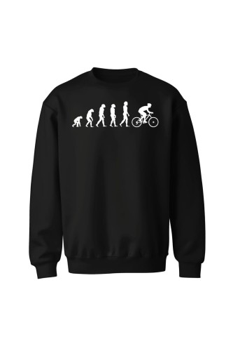 Bluza bez kaptura Ewolucja rowerzysty - czarna
