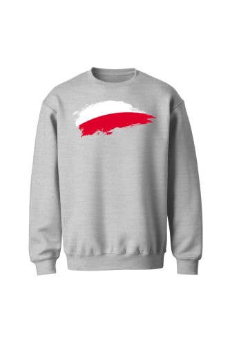 Bluza bez kaptura Polska Flaga - szara