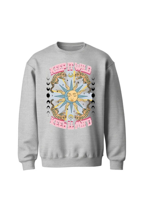 Bluza bez kaptura Keep it wild - szara