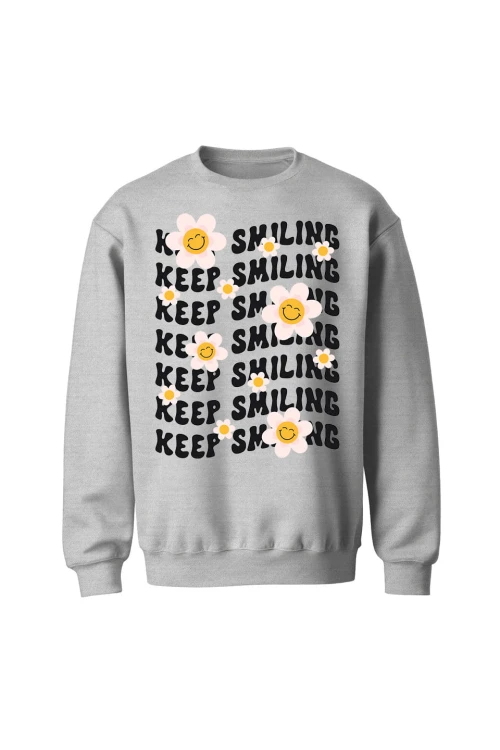 Bluza bez kaptura Keep Smiling - szara