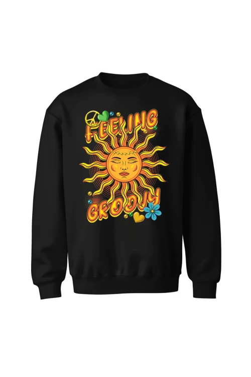 Bluza bez kaptura Feeling Groovy - czarna