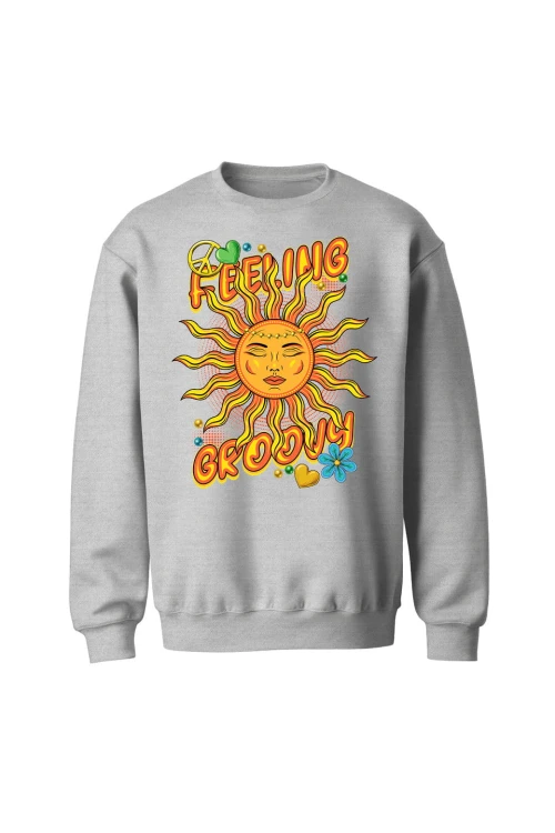 Bluza bez kaptura Feeling Groovy - szara