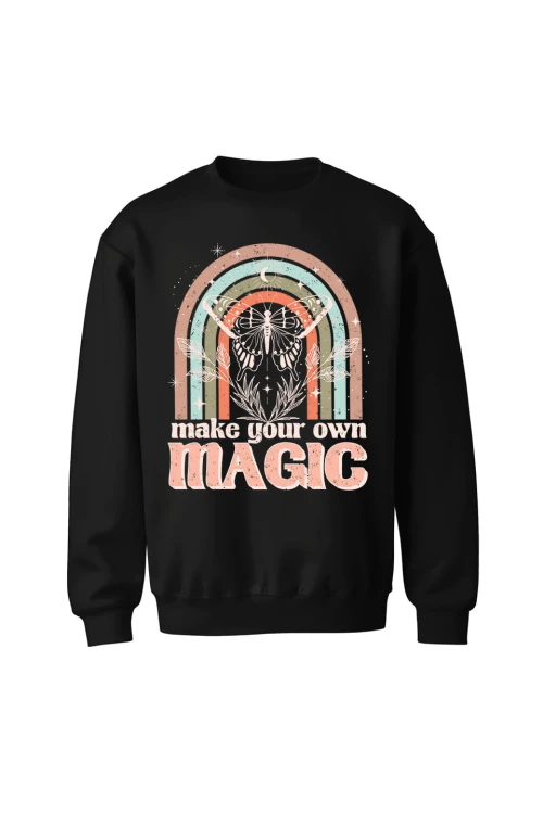 Bluza bez kaptura Make your own magic - czarna