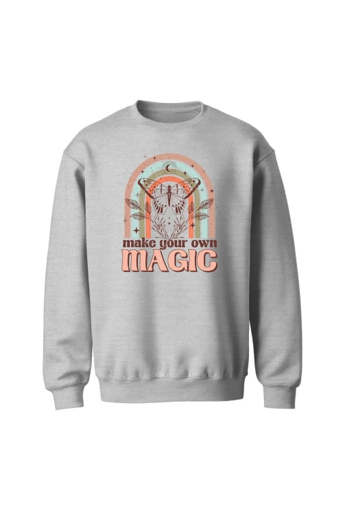 Bluza bez kaptura Make your own magic - szara