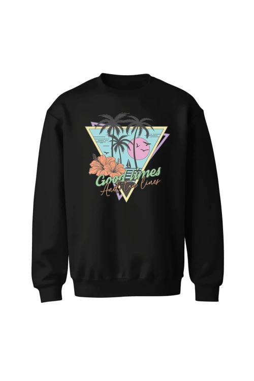 Bluza bez kaptura Good times and tan lines - czarna