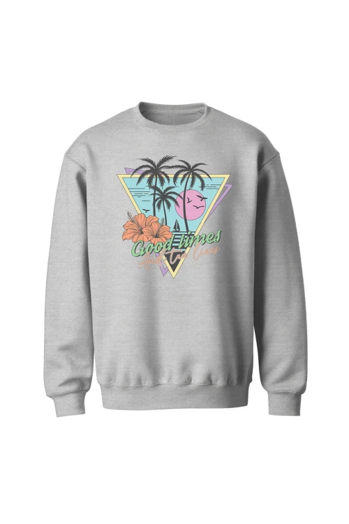 Bluza bez kaptura Good times and tan lines - szara