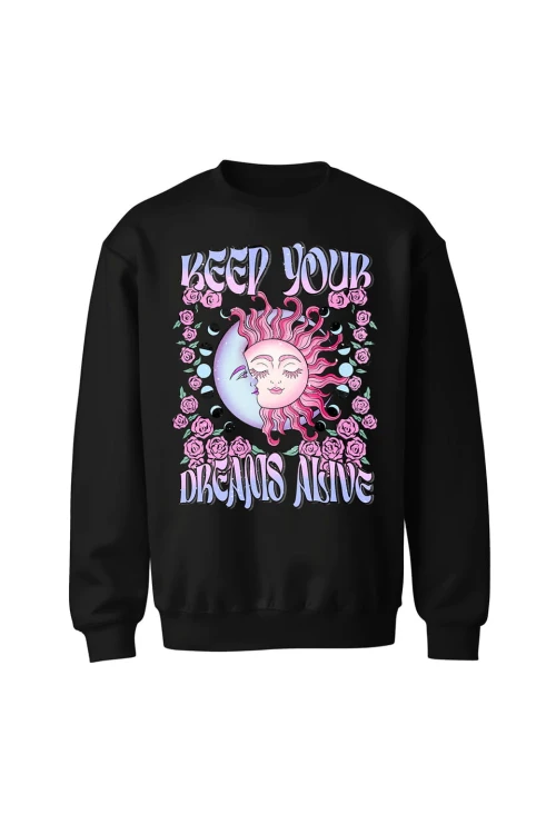Bluza bez kaptura Keep your dreams alive - czarna